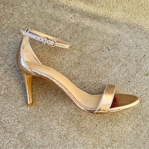 Metallic Open Toe Heels - Size 9